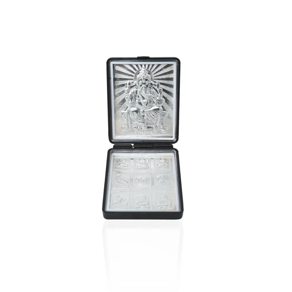 Silver Gourinandan Ganesh Ji Frame