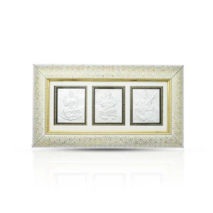 Pure Silver Laxmi Ganesh Saraswati Frame