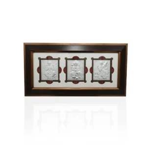 Silver Ganesh Ji Laxmi Ji Saraswati Ji Frame