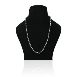 Silver Engrave Auspicious Tulsi Mala