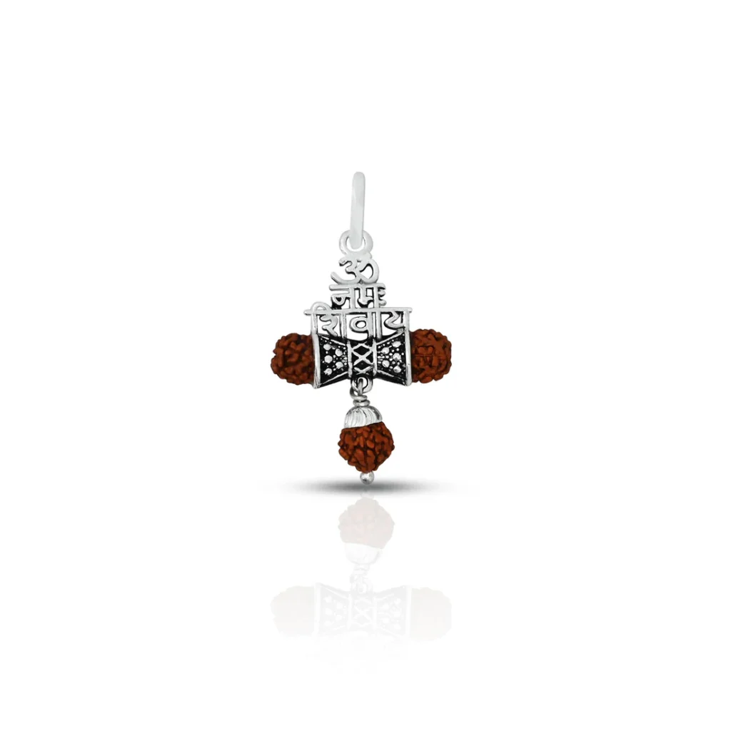 Silver Powerful "ॐ नमः शिवाय" Rudraksha Pendant