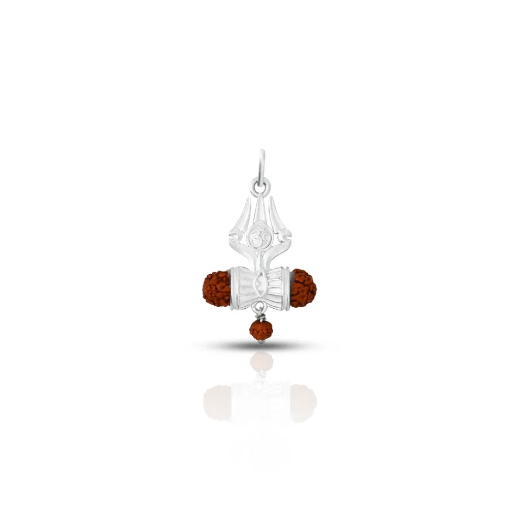Sllver Precious Trishul Rudraksha Pendant