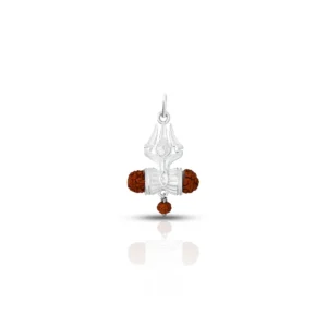 Sllver Precious Trishul Rudraksha Pendant